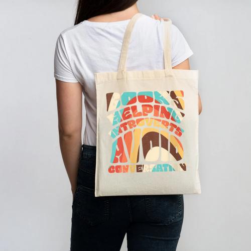 Books Helping Introverts Avoid Conversation Canvas Tote Bag - Raresse