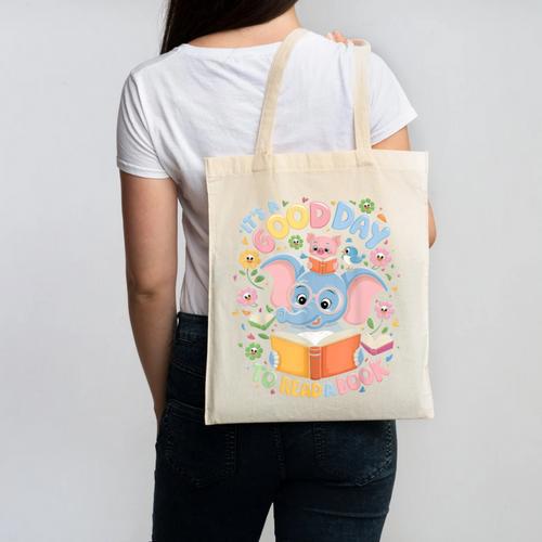 Books Lovers Kids Women Men It's A Good Day To Read A Book Canvas Tote Bag - Bookorys