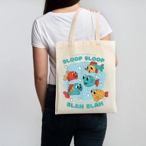Cartoon Sarcasm Anti-Social Nihilism Introvert Fish Canvas Tote Bag - Raresse