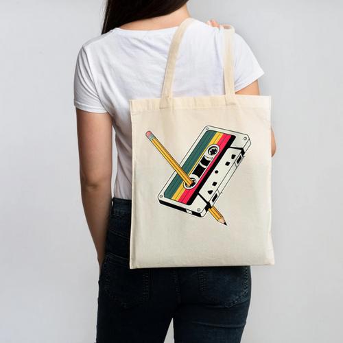 Cassette 90s Costume Party Nostalgia Canvas Tote Bag - Figerry