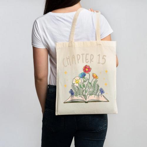 Chapter 15th Birthday Bookworm 15 Years Old For Book Lovers Canvas Tote Bag - Bookorys