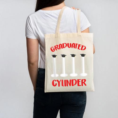 Chemistry Science Joke Graduated Cylinder Graduation T-Shirt Canvas Tote Bag - Best Gift Smart