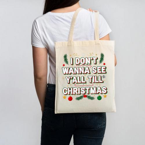 Christmas Sarcastic Introvert Holiday Shirt Canvas Tote Bag - Raresse