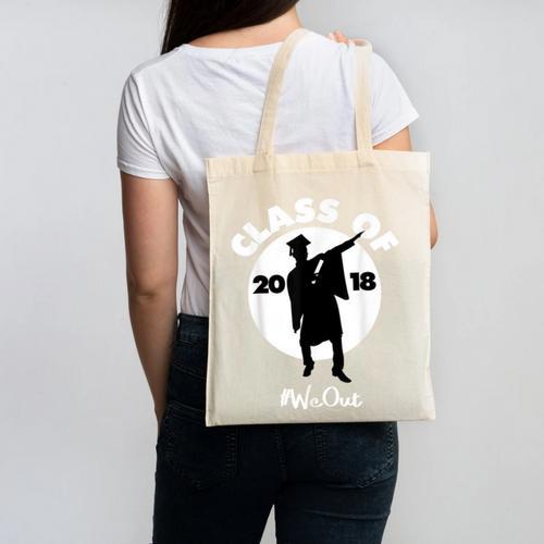 Class Of 2018 Dabbing Graduations Shirt-High School Grad Tee Canvas Tote Bag - Best Gift Smart