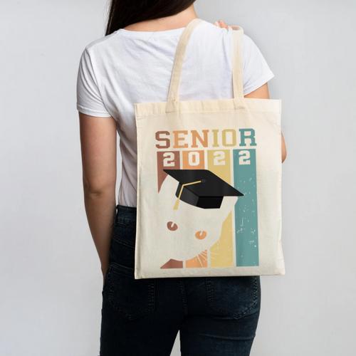 Class Of 2022 Graduation Cat Seniors Grad Canvas Tote Bag - Best Gift Smart