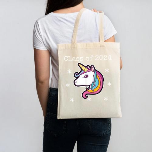 Class Of 2024 Graduation Year Unicorn Tee Shirt Canvas Tote Bag - Best Gift Smart