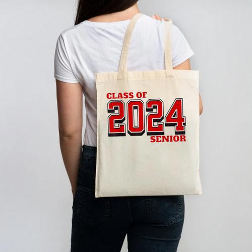 Class Of 2024 Senior Back To School Vintage Graduation Tee Canvas Tote Bag - Best Gift Smart