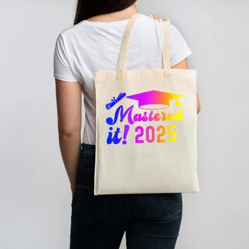 Class Of 2025 Mastered It College Masters Degree Graduation Canvas Tote Bag - Best Gift Smart