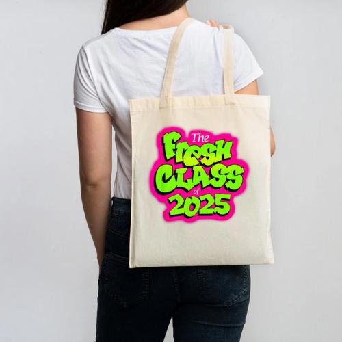 Class Of 2025 Senior Fresh 90s TV Style Retro Graduation Canvas Tote Bag - Best Gift Smart
