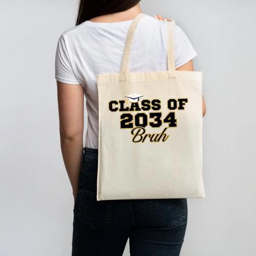 Class Of 2034 Senior 2034 Graduation Bruh Canvas Tote Bag - Best Gift Smart