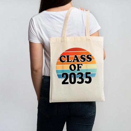Class Of 2035 Senior Graduate Retro Graduation Canvas Tote Bag - Best Gift Smart