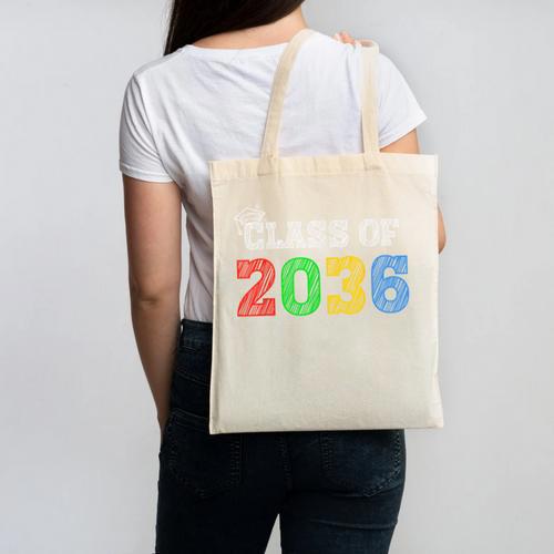 Class Of 2036 Grow With Me Graduation First Day Of School Canvas Tote Bag - Best Gift Smart