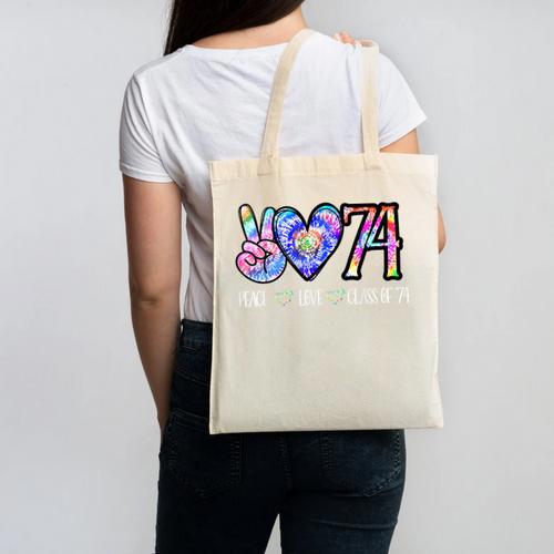Class Of 74 1974 50th Class Reunion Tie Dye Graduation Items Canvas Tote Bag - Best Gift Smart