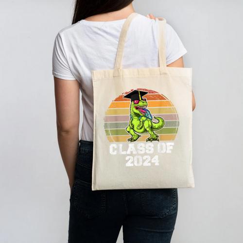 Class Of Dinosaur Apparel 2024 Graduation Graduate Dino Boy Canvas Tote Bag - Best Gift Smart