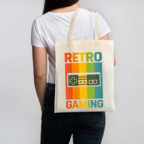 Classic Retro Gaming Nostalgia Canvas Tote Bag - Figerry