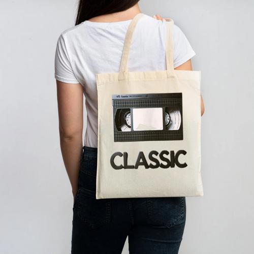 Classic VHS Tape Nostalgia Retro Canvas Tote Bag - Figerry