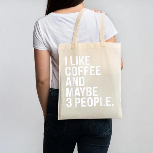 I Like Coffee Introvert Coffee Lovers Sarcastic Humor Canvas Tote Bag - Raresse