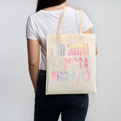 Colorful Proud Grandma 2024 NICU Graduate Baby Graduation Canvas Tote Bag - Best Gift Smart
