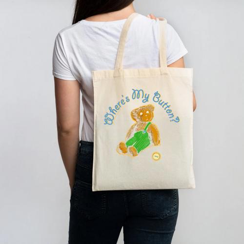 Corduroy Where's My Button Teddy Bear Retro Children's Book Canvas Tote Bag - Bookorys