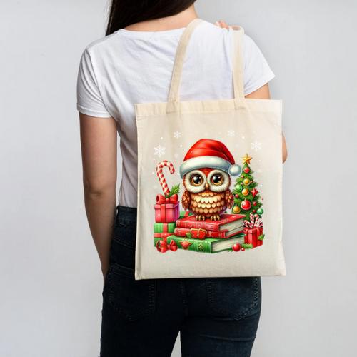 Cottagecore Owl Witch Hat On Book Pumpkin Christmas Costume Canvas Tote Bag - Bookorys