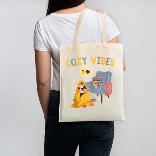 Cozy Vibes Atmospheric Introvert Canvas Tote Bag - Raresse