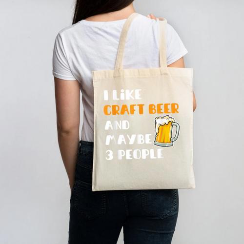 I Like Craft Beer & Maybe 3 People Introvert Beer Fans Canvas Tote Bag - Raresse