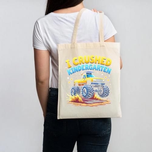 I Crushed Kindergarten Monster Truck Graduation Boys Kids Canvas Tote Bag - Best Gift Smart