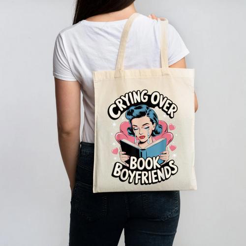 Crying Over Book Boyfriends Canvas Tote Bag - Bookorys DE