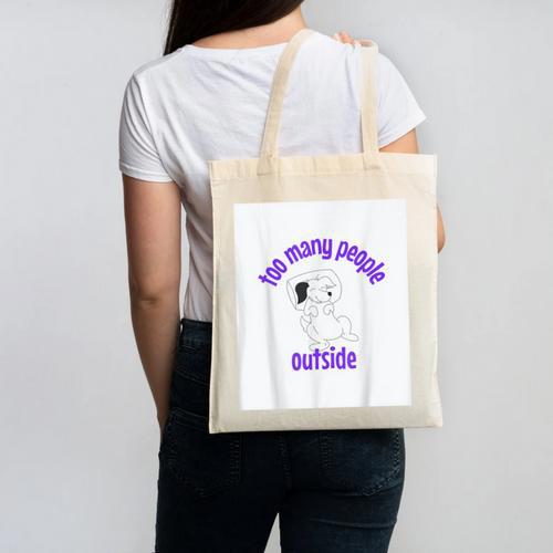 Cute Puppy With a Quote For Introverts Canvas Tote Bag - Raresse