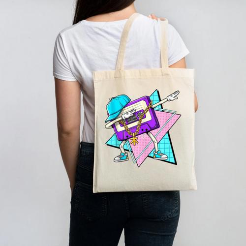 Dabbing Cassette Tape 70s 80s 80s Outfit Nostalgia Canvas Tote Bag - Figerry