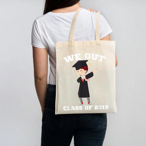 Dabbing Graduation Boy Class Of 2019 We Out Canvas Tote Bag - Best Gift Smart