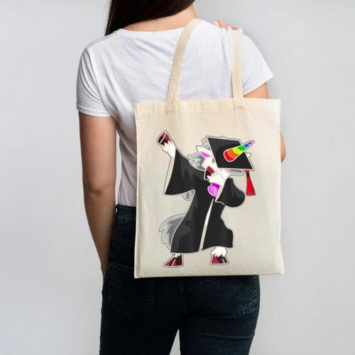 Dabbing Unicorn Cap And Gown Graduate 2021 Graduation Day Canvas Tote Bag - Best Gift Smart