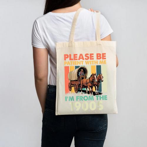 Dad Fathers Day Please Be Patient I'm From The 1900s Canvas Tote Bag - Figerry