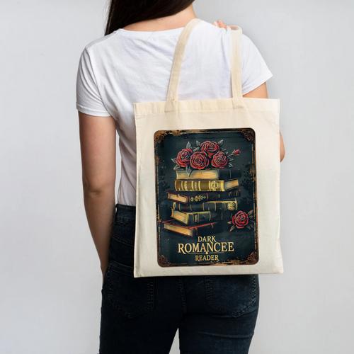 Dark Romance Reader Vintage Floral Book Lover Canvas Tote Bag - Bookorys