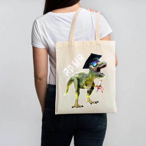 Dinosaur T Rex Rawr Last Day Of School Graduation Shirt Canvas Tote Bag - Best Gift Smart