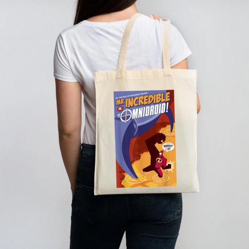 Disney Pixar The Incredibles Omnidroid Comic Book Cover Canvas Tote Bag - Bookorys