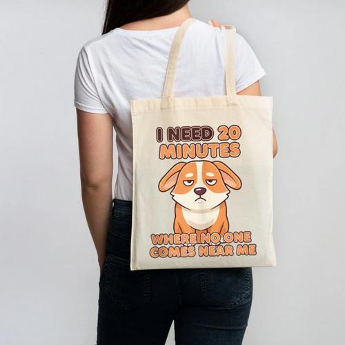 Dog Introvert I Need 20 Minutes Where No One Comes Canvas Tote Bag - Raresse
