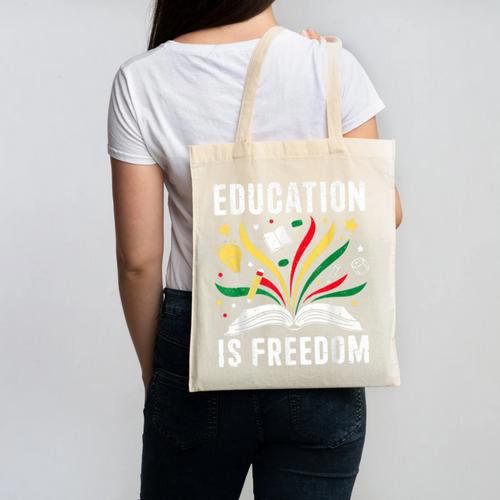 Education Is Freedom Books History Teacher Kids Canvas Tote Bag - Bookorys