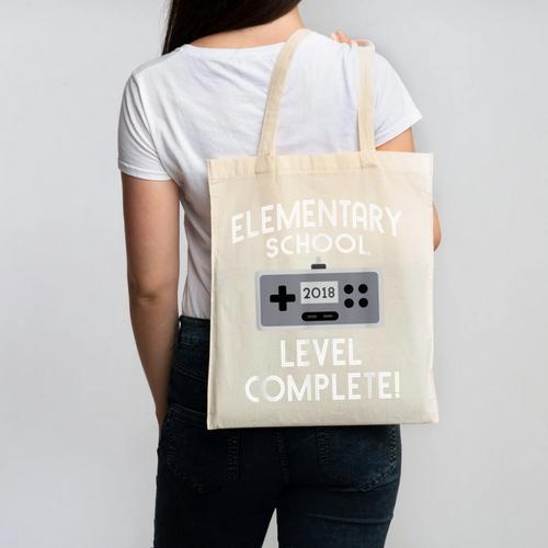 Elementary School Graduation Shirt Level Complete Gamer Canvas Tote Bag - Best Gift Smart