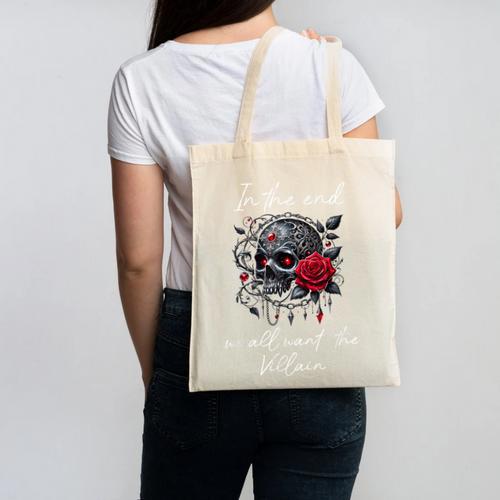 In The End We All Want The Villain Smutty Book Dark Romance Canvas Tote Bag - Bookorys
