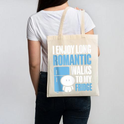 I Enjoy Long Romantic Walks To My Fridge Introvert Canvas Tote Bag - Raresse