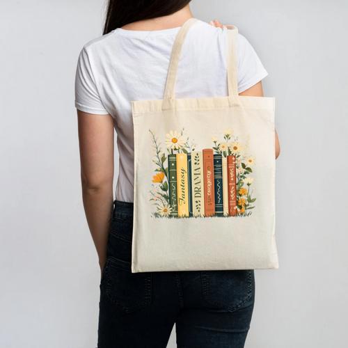 Fantasy Drama Tragedy Book Floral Subtle Canvas Tote Bag - Bookorys UK