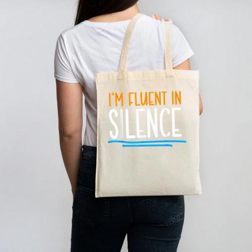Im Fluent In Silence Introvert Canvas Tote Bag - Raresse
