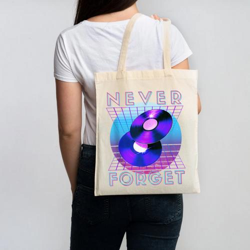 Never Forget Retro 80s 90s Nostalgia Canvas Tote Bag - Figerry