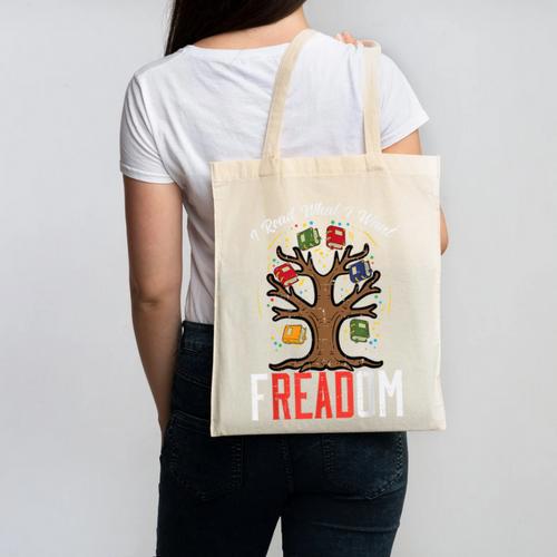 Freadom Tree Read Reading Librarian Book Across America Canvas Tote Bag - Bookorys