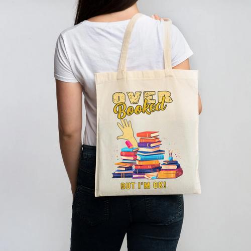 Fully Booked But I Am Ok Book Lover Reading Author Canvas Tote Bag - Bookorys