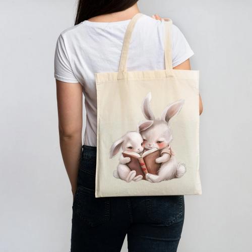 Funny Book Reading Quote For Women And Girls Rabbits Canvas Tote Bag - Bookorys DE
