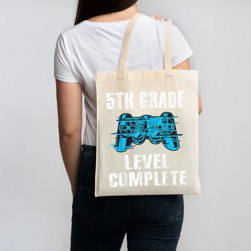 Gamer Graduation 5th Grade Level Complete Video Games Boys Canvas Tote Bag - Best Gift Smart