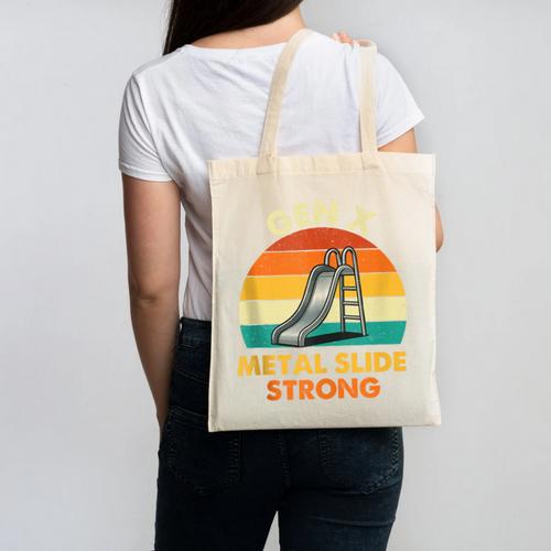 Gen X Slide Strong Generation X Gen Xer Nostalgia Canvas Tote Bag - Figerry