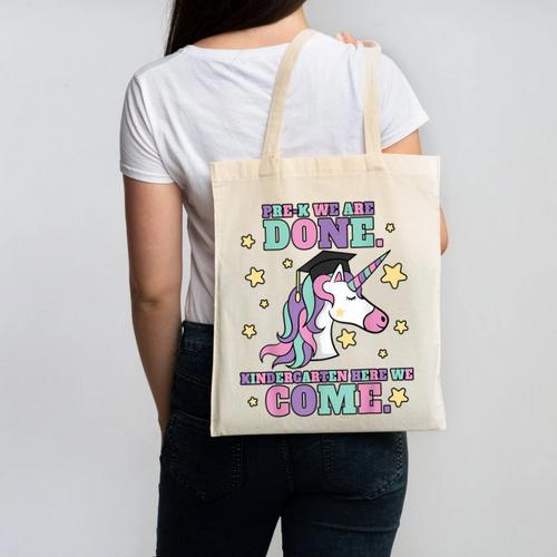 Girls Pre-K Graduation Magical Unicorn Canvas Tote Bag - Best Gift Smart